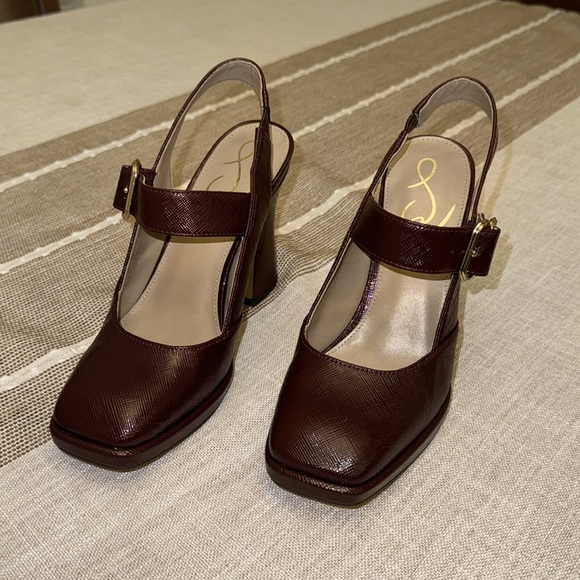 Sam Edelman size 6 square toe sling back pumps - Picture 2 of 8